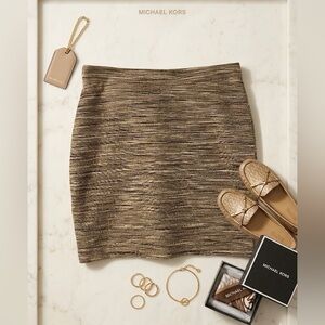 ✨ STUNNING Michael Kors Metallic Gold Party Skirt – Size Large ✨